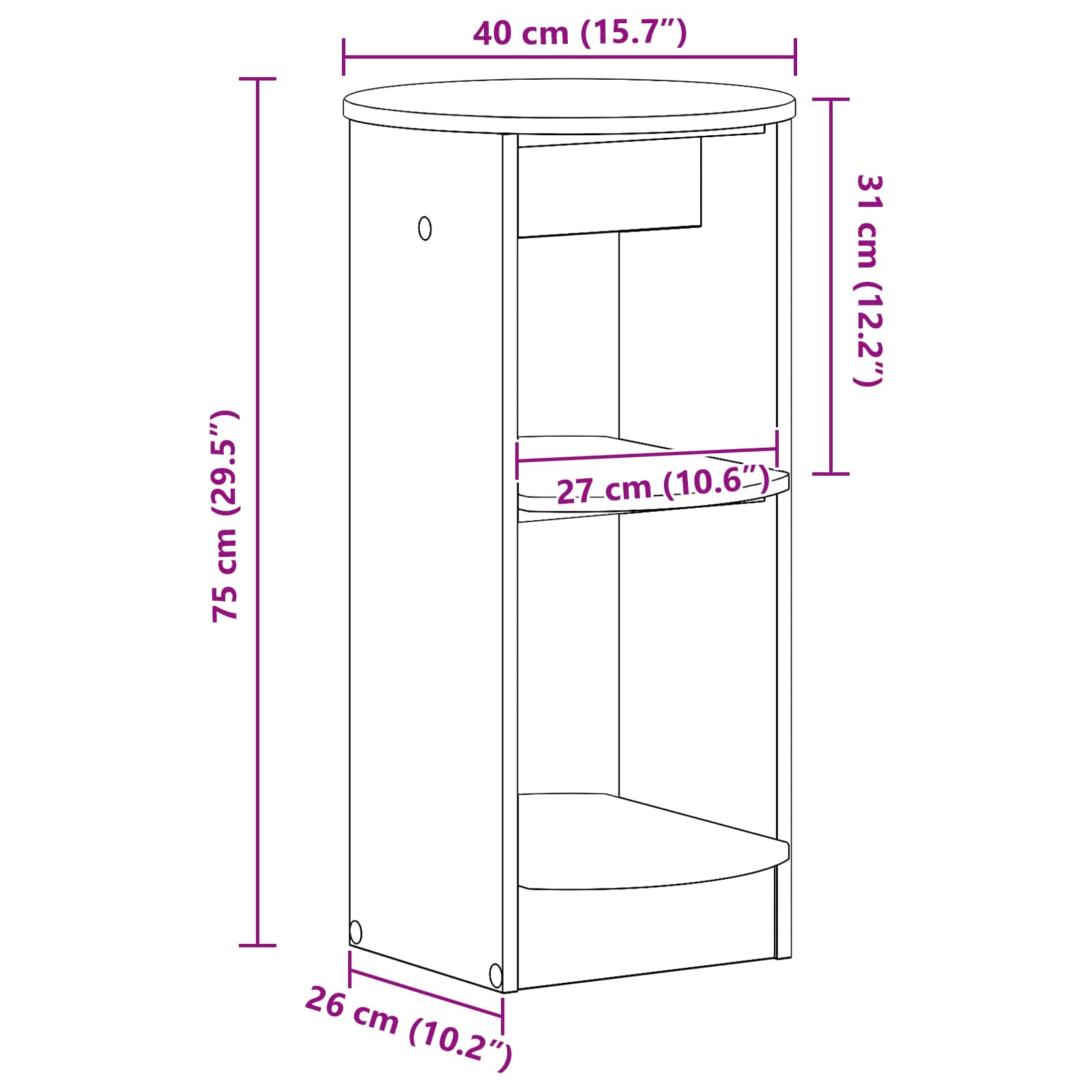 Seitenschrank Graues Sonoma 40 x 40 x 75 cm Holzwerkstoff