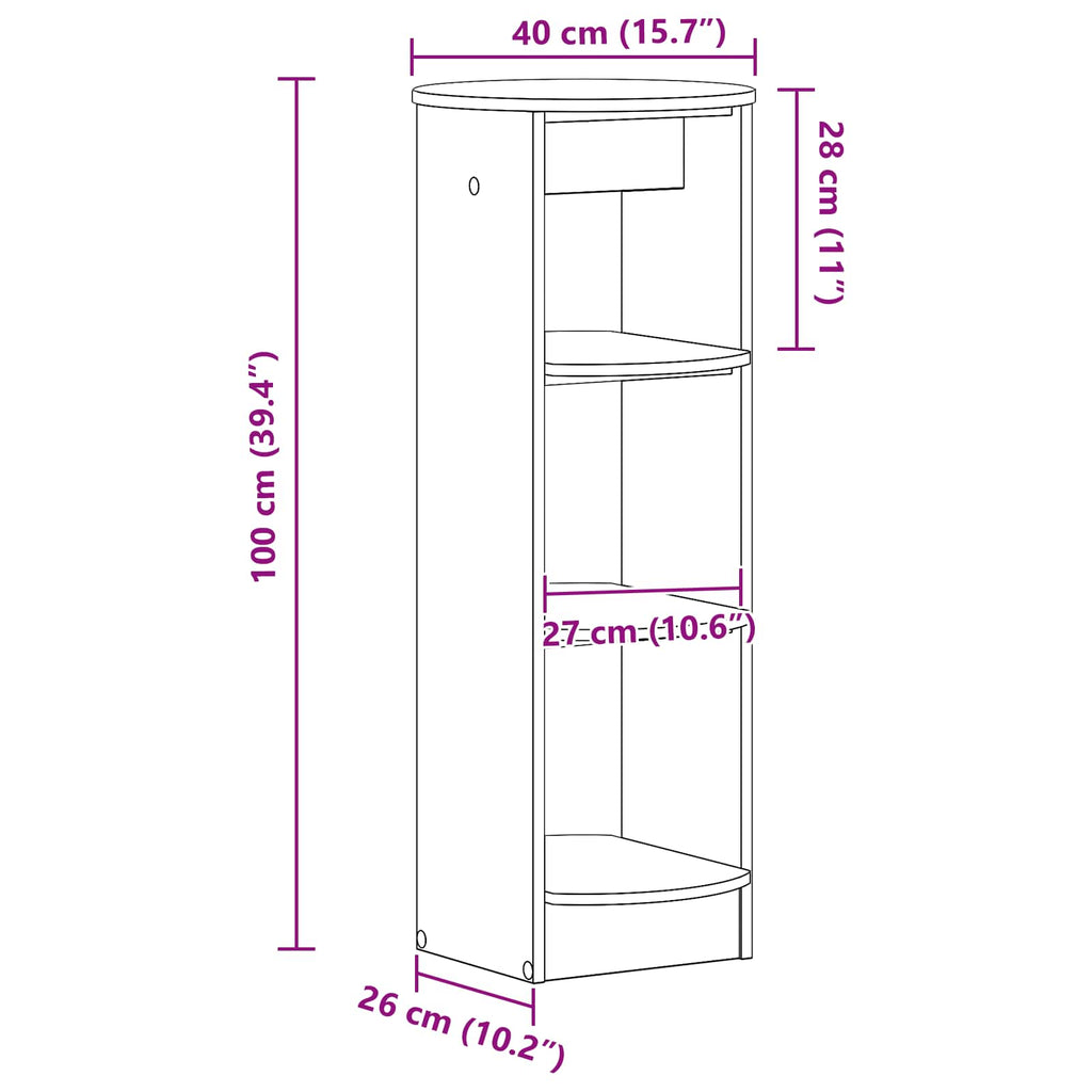 Seitenschrank Weiß 40 x 40 x 100 cm Holzwerkstoff