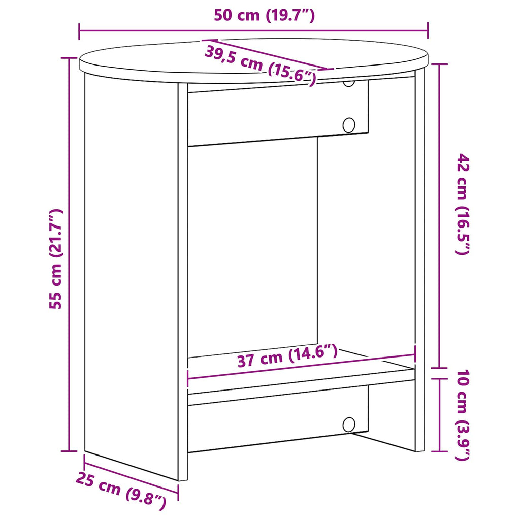 Beistelltisch Weiß 50 x 39,5 x 55 cm Holzwerkstoff