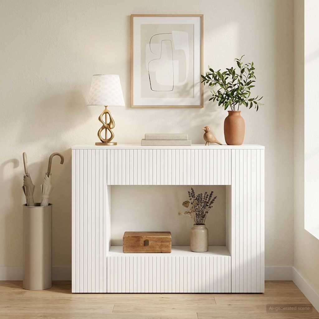 Konsolentisch Gestreift Weiß 101 x 29 x 74 cm Holzwerkstoff