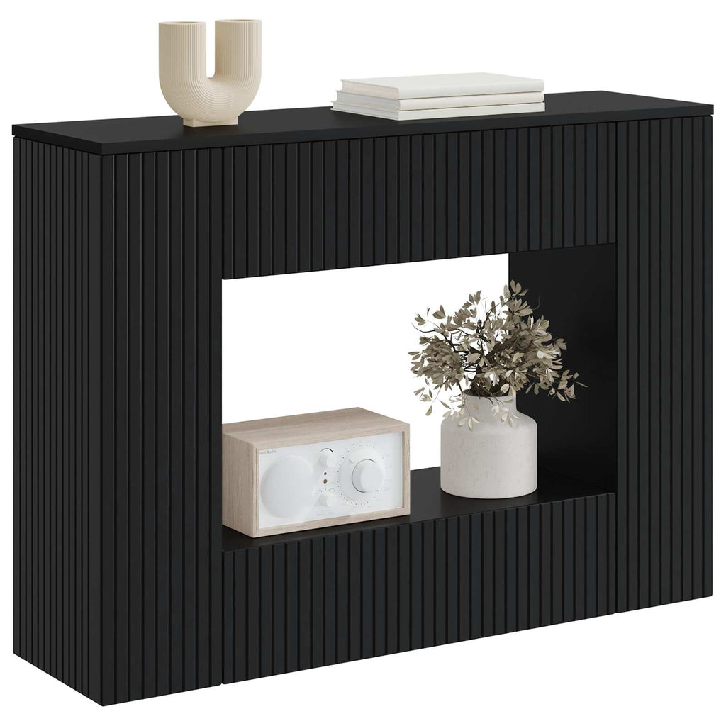Konsolentisch Gestreift Schwarz 101 x 29 x 74 cm Holzwerkstoff