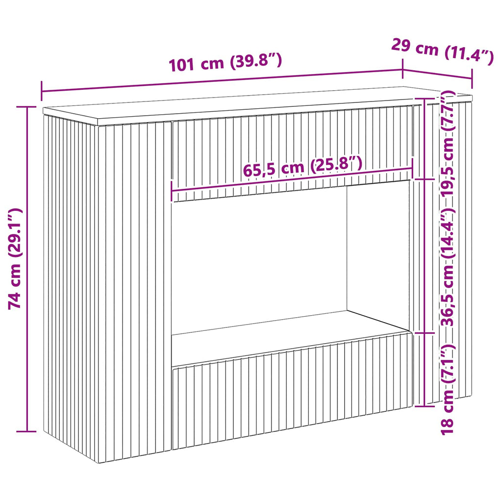 Konsolentisch Sonoma-Eiche 101 x 29 x 74 cm Holzwerkstoff