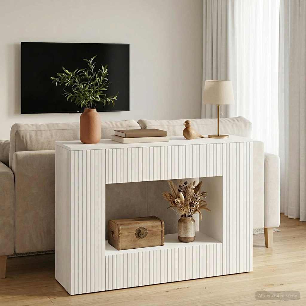 Konsolentisch Hochglanz Weiß 101 x 29 x 74 cm Holzwerkstoff