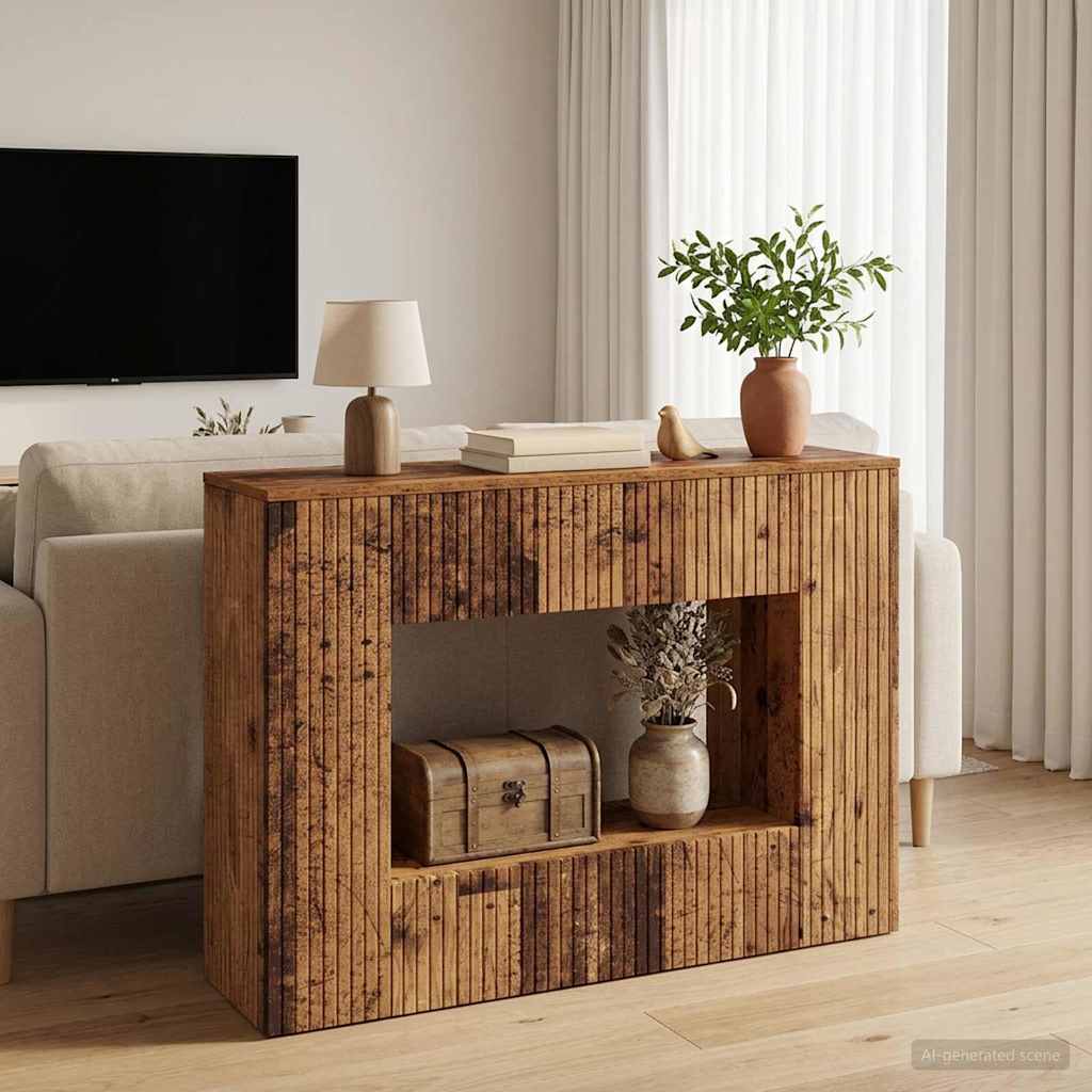 Konsolentisch Gestreift Altholz 101 x 29 x 74 cm Holzwerkstoff