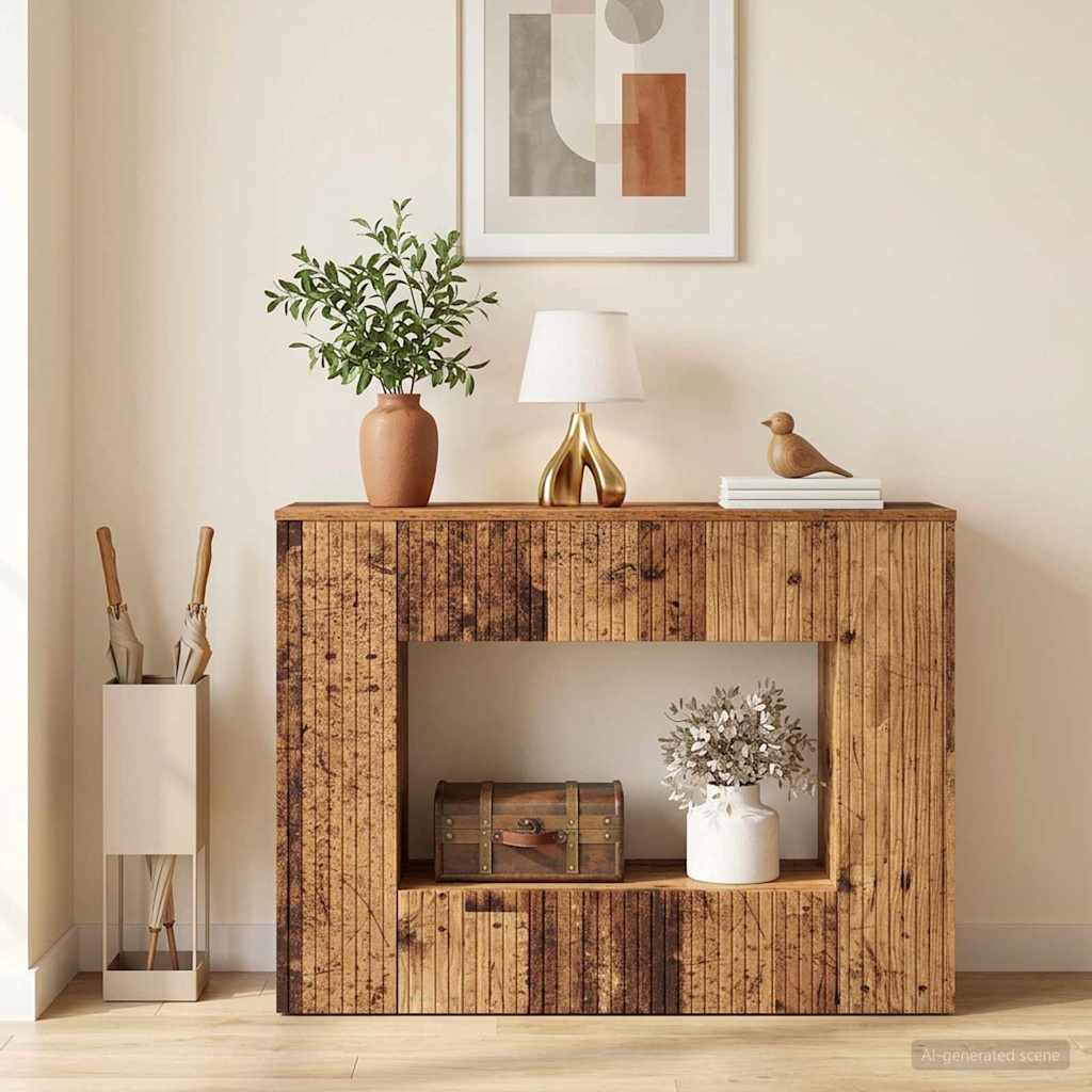 Konsolentisch Gestreift Altholz 101 x 29 x 74 cm Holzwerkstoff
