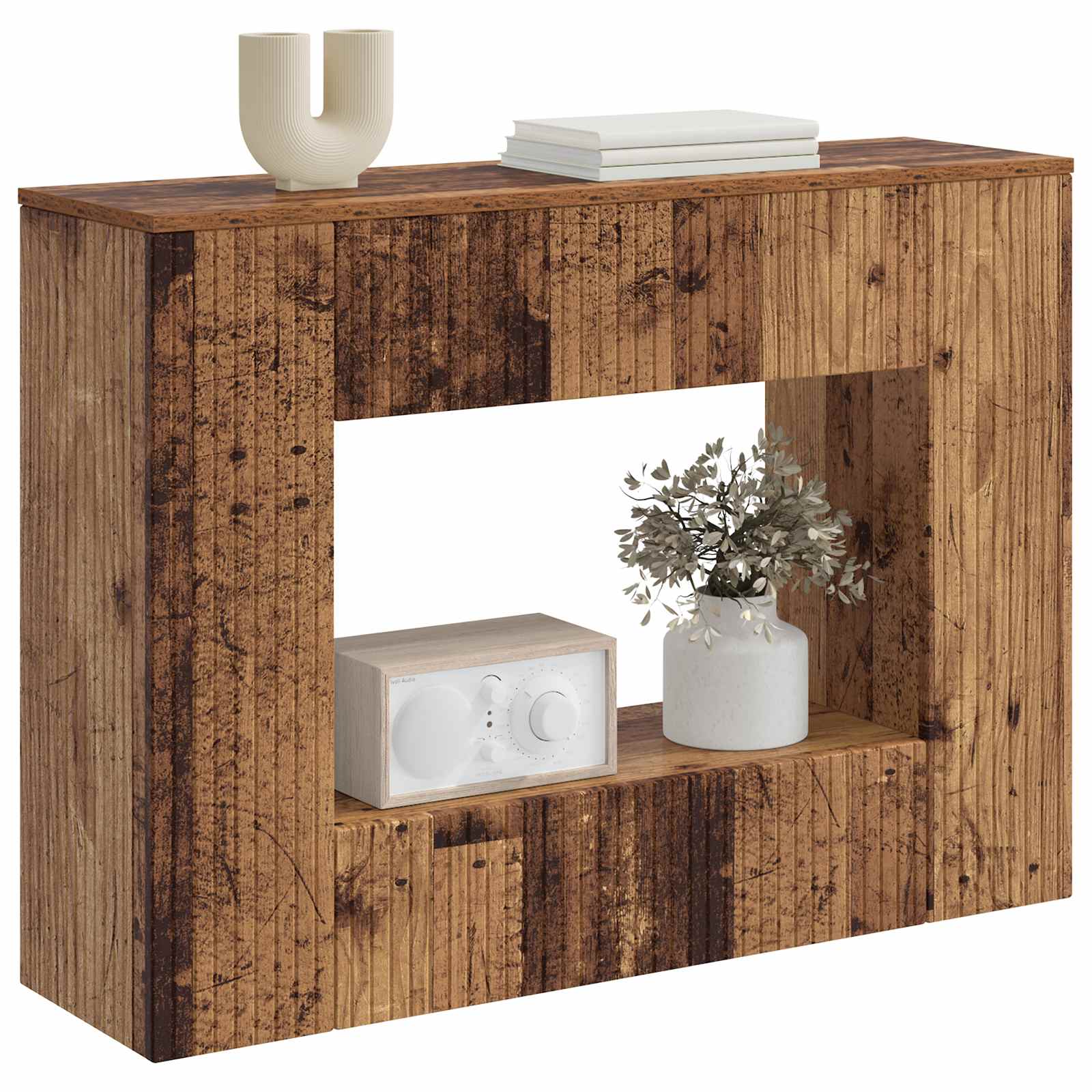 Konsolentisch Gestreift Altholz 101 x 29 x 74 cm Holzwerkstoff