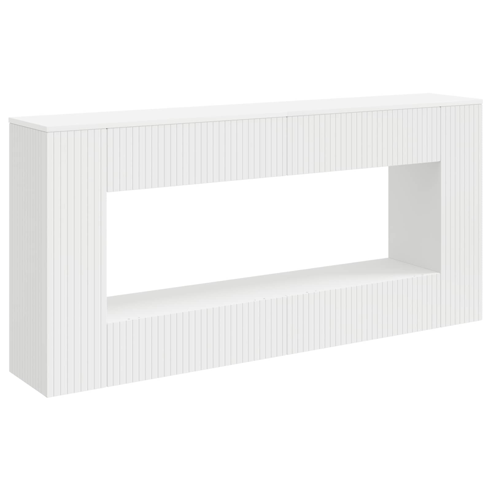 Konsolentisch Gestreift Weiß 155 x 29 x 74 cm Holzwerkstoff