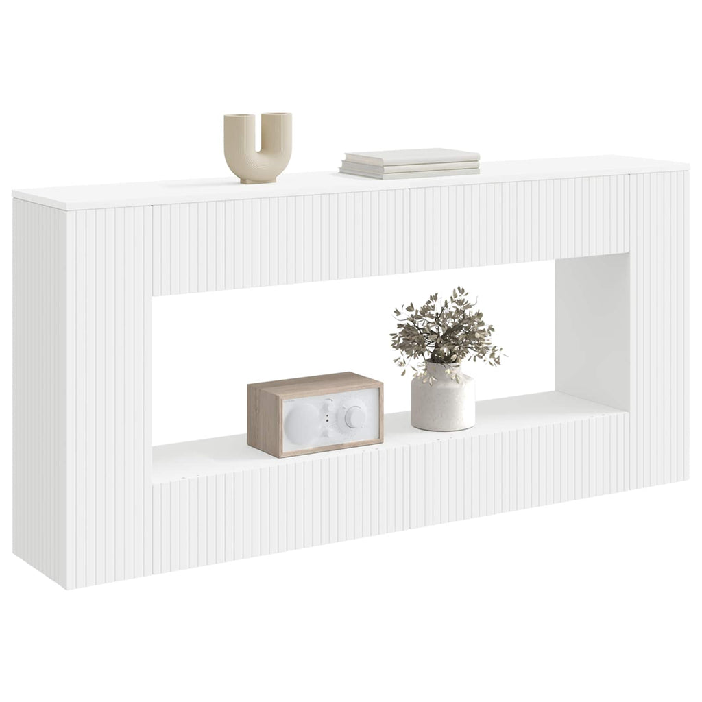 Konsolentisch Gestreift Weiß 155 x 29 x 74 cm Holzwerkstoff
