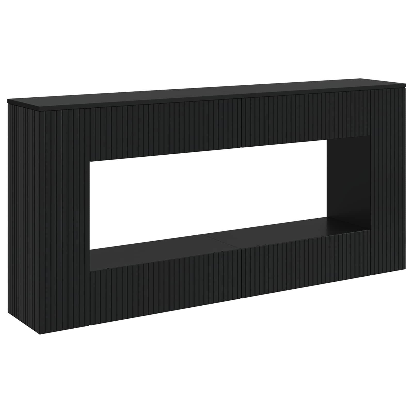 Konsolentisch Gestreift Schwarz 155 x 29 x 74 cm Holzwerkstoff