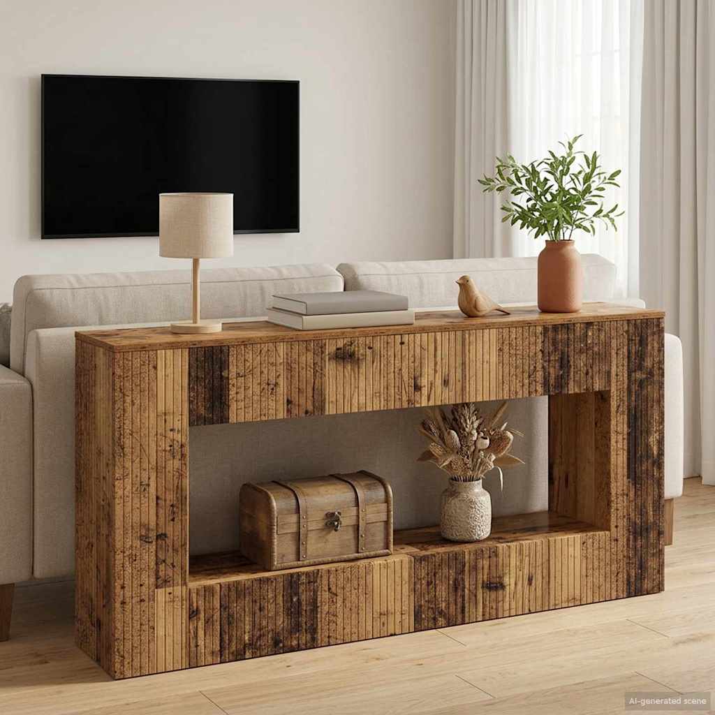 Konsolentisch Gestreift Altholz 155 x 29 x 74 cm Holzwerkstoff