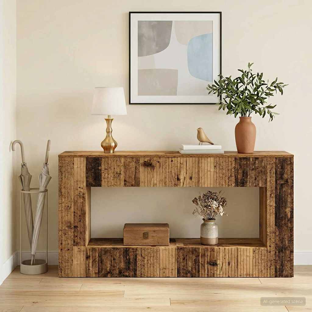 Konsolentisch Gestreift Altholz 155 x 29 x 74 cm Holzwerkstoff
