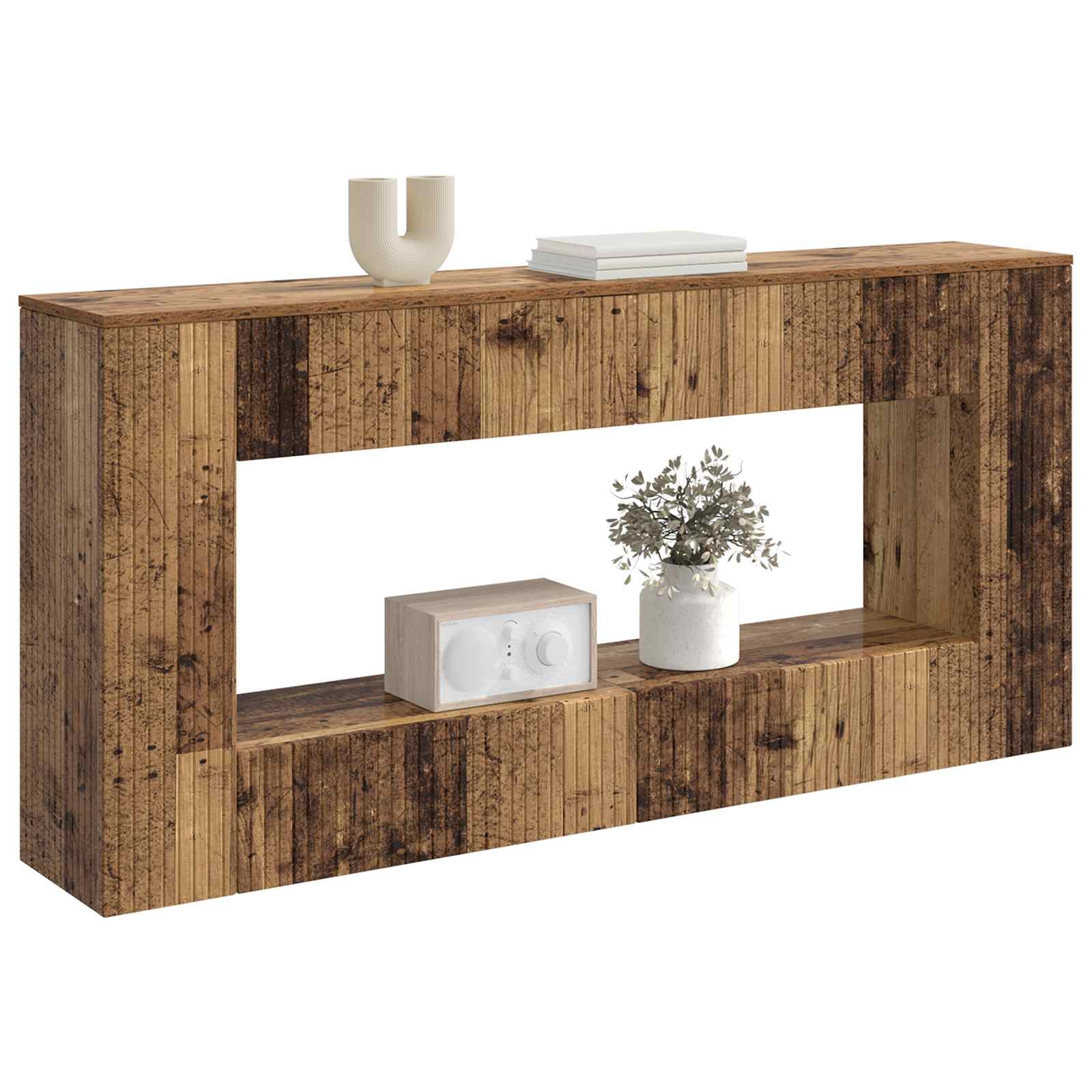 Konsolentisch Gestreift Altholz 155 x 29 x 74 cm Holzwerkstoff