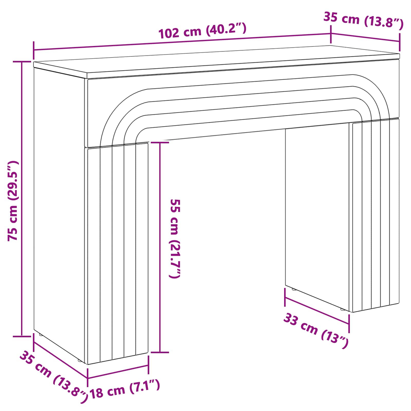 Couchtisch Weiß 102 x 35 x 75 cm Holzwerkstoff