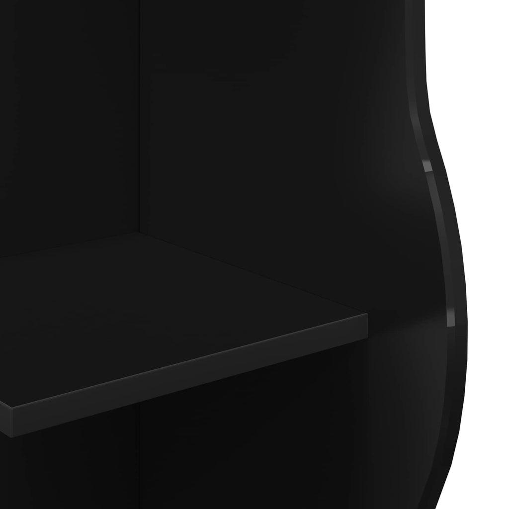Eckregal mit Regal Schwarz 34 x 33 x 102 cm Holzwerkstoff