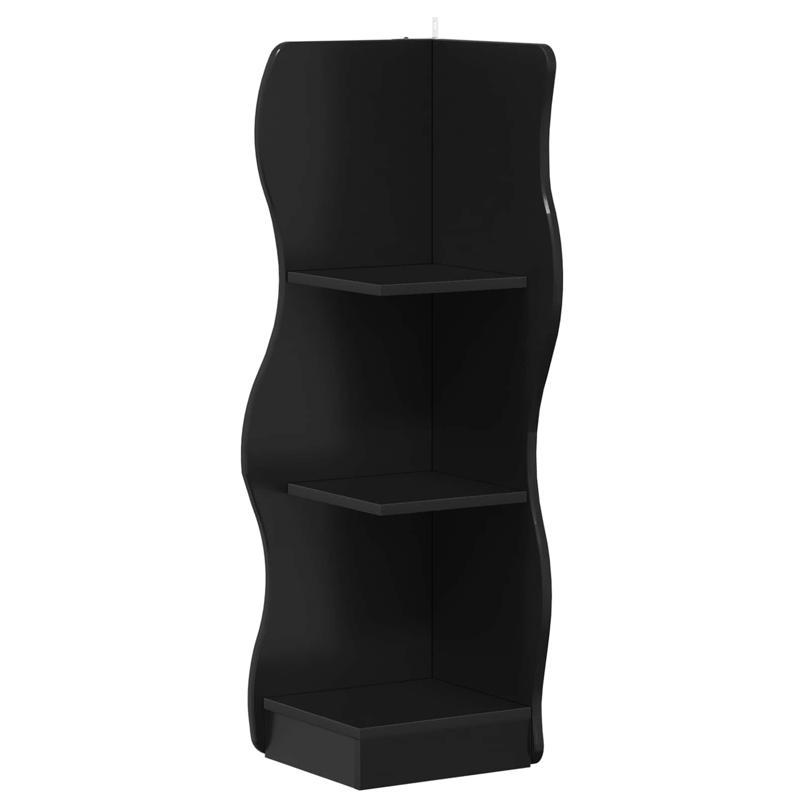 Eckregal mit Regal Schwarz 34 x 33 x 102 cm Holzwerkstoff