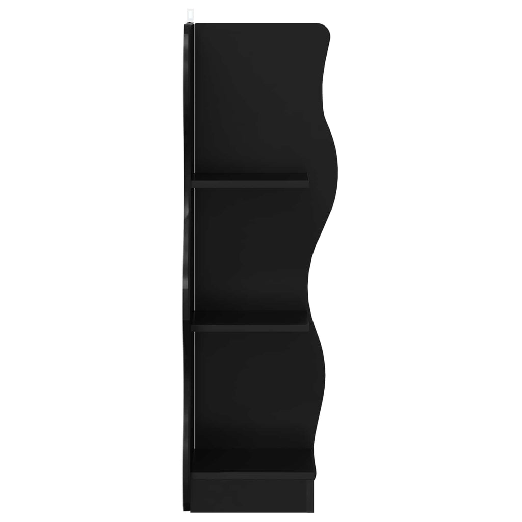 Eckregal mit Regal Schwarz 34 x 33 x 102 cm Holzwerkstoff