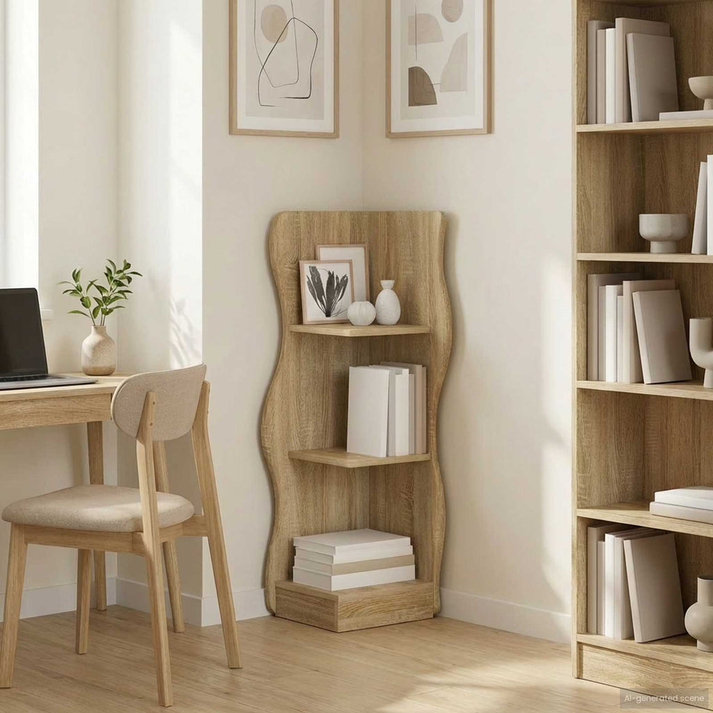 Eckregal mit Regal Sonoma-Eiche 34 x 33 x 102 cm Holzwerkstoff