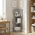 Eckregal mit Regal Betongrau 34 x 33 x 102 cm Holzwerkstoff