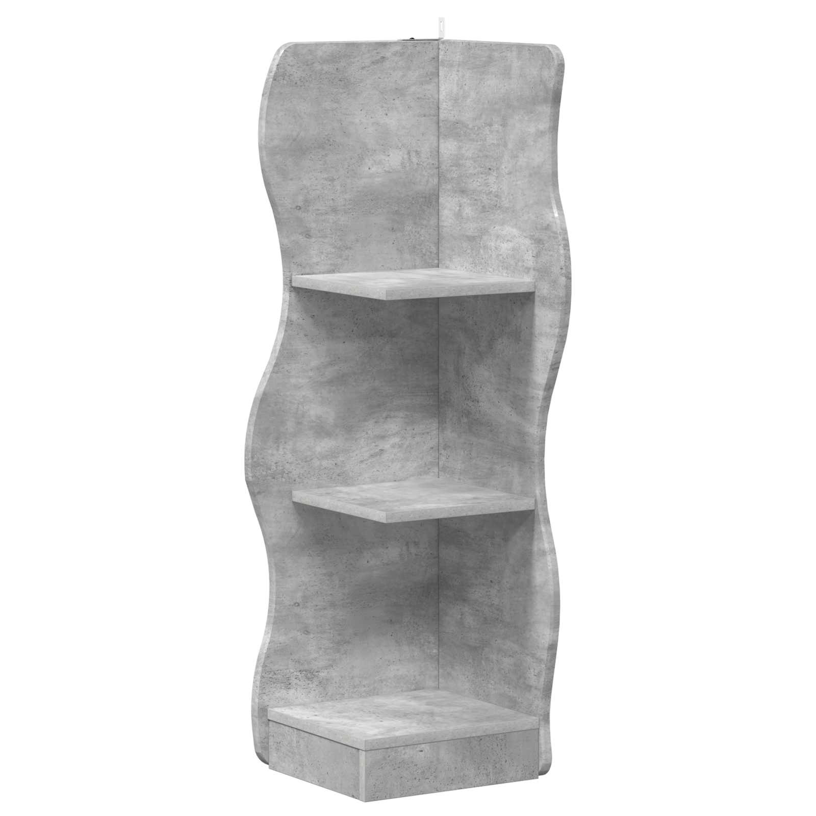 Eckregal mit Regal Betongrau 34 x 33 x 102 cm Holzwerkstoff
