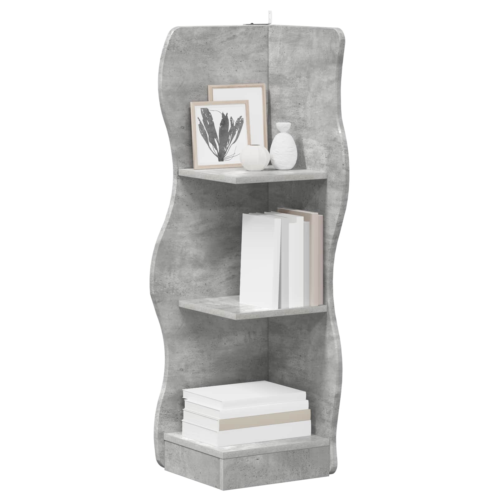 Eckregal mit Regal Betongrau 34 x 33 x 102 cm Holzwerkstoff