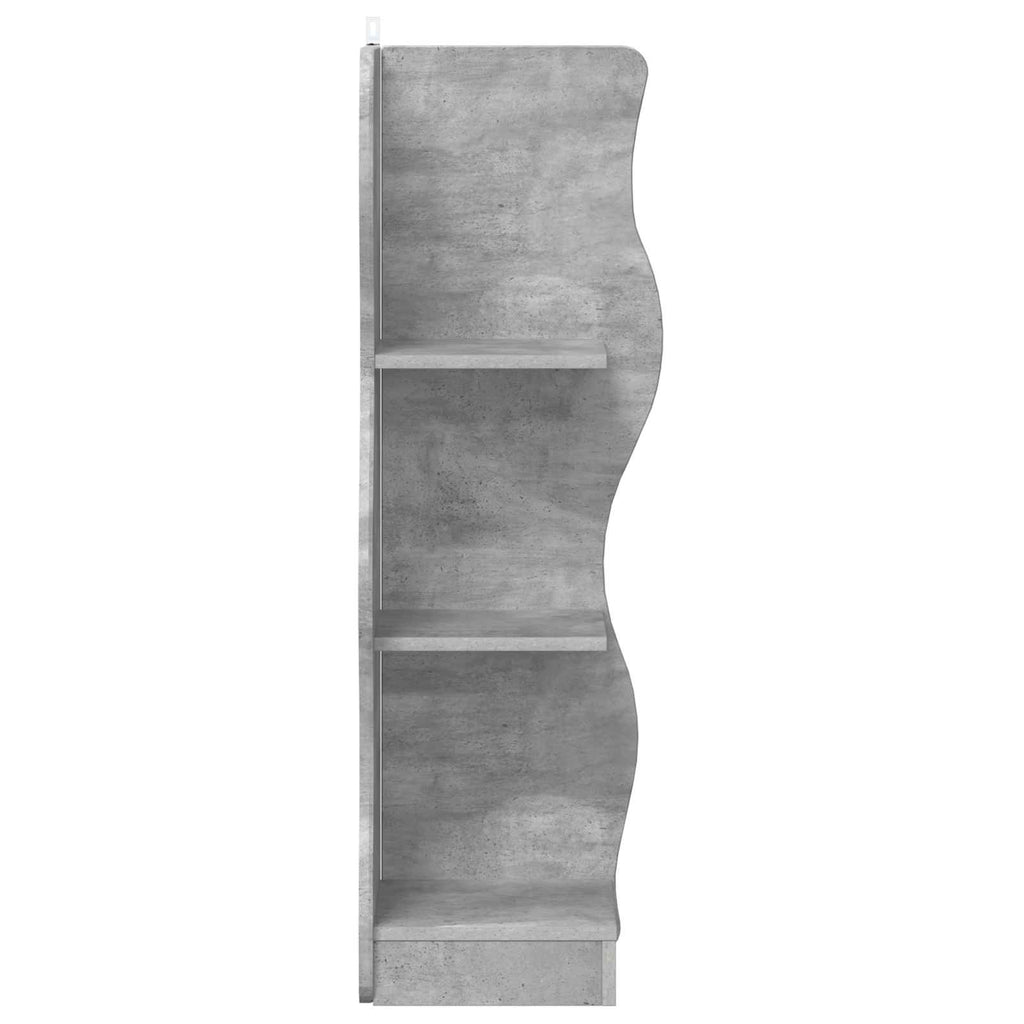Eckregal mit Regal Betongrau 34 x 33 x 102 cm Holzwerkstoff