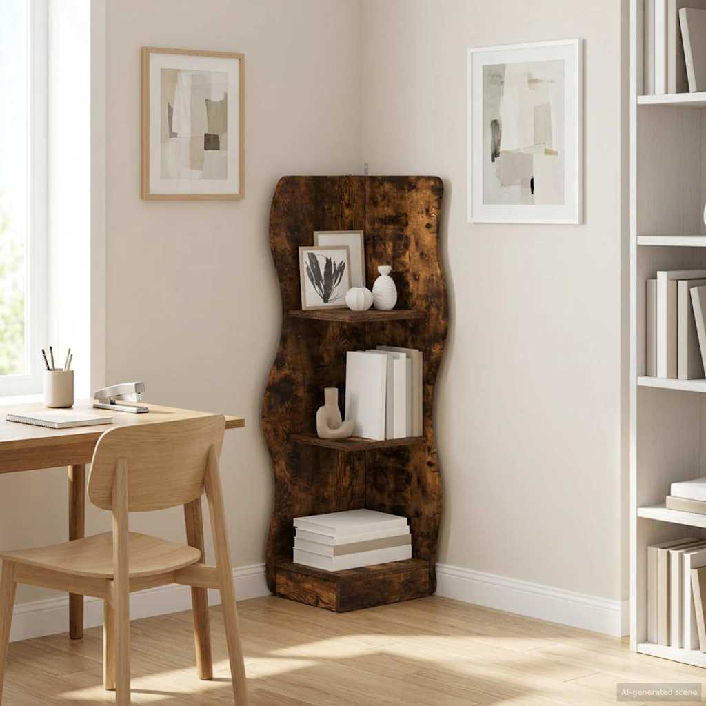 Eckregal Geräucherte Eiche 34 x 33 x 102 cm Holzwerkstoff