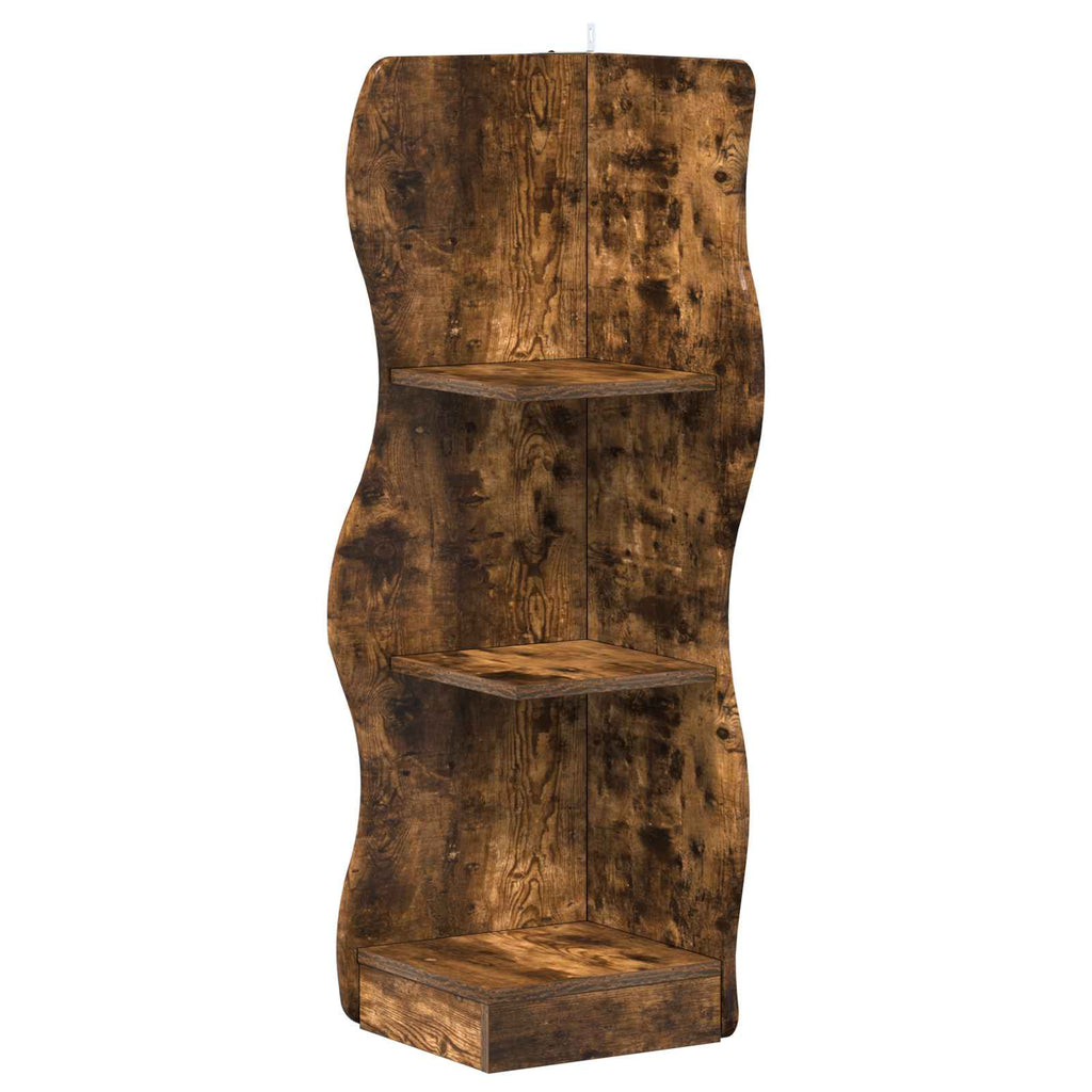 Eckregal Geräucherte Eiche 34 x 33 x 102 cm Holzwerkstoff