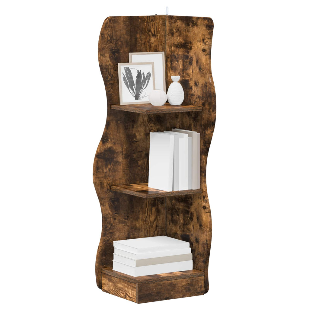 Eckregal Geräucherte Eiche 34 x 33 x 102 cm Holzwerkstoff