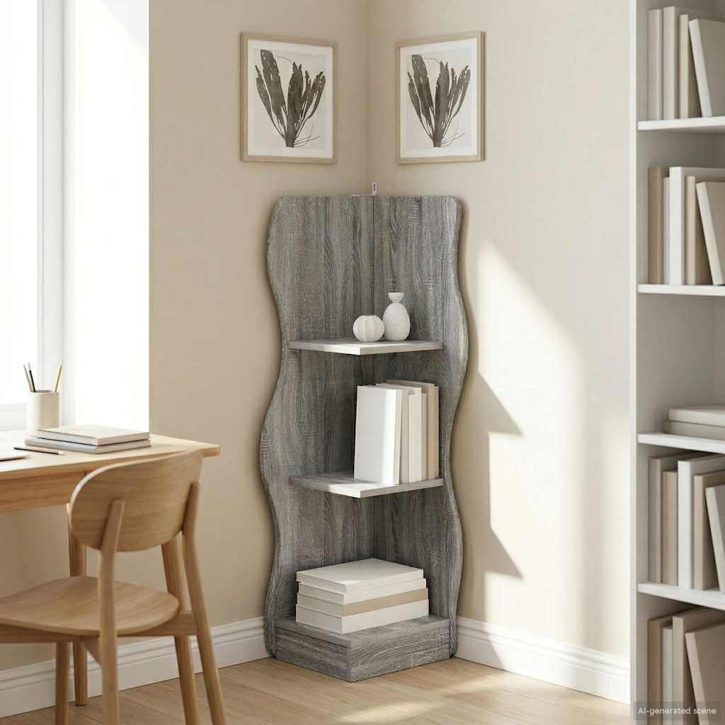 Eckregal mit Regal Graues Sonoma 34 x 33 x 102 cm Holzwerkstoff