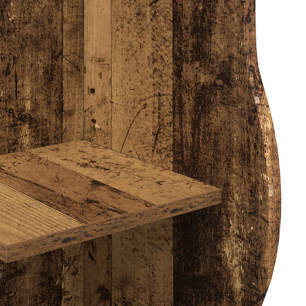 Eckregal mit Regal Altholz 34 x 33 x 102 cm Holzwerkstoff