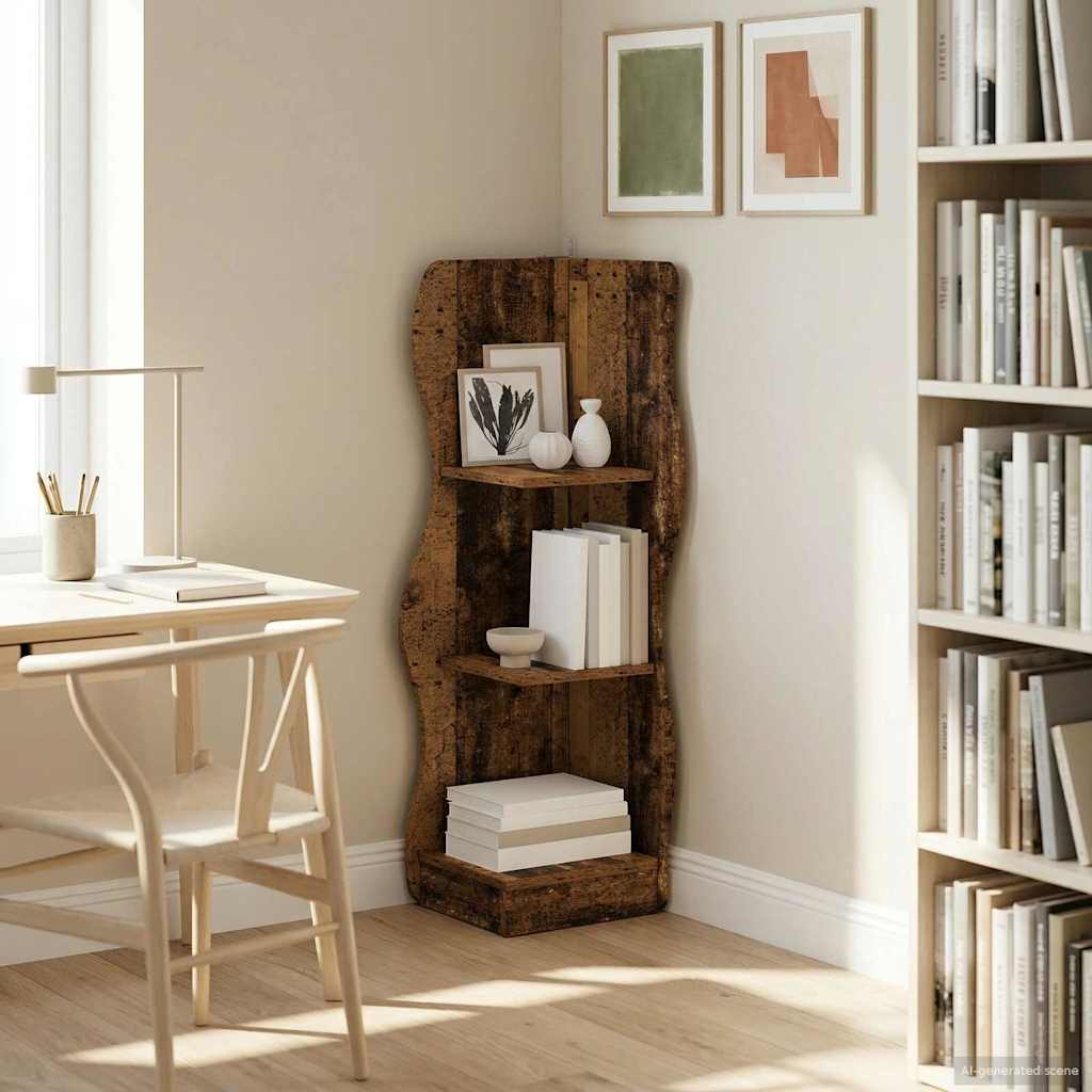 Eckregal mit Regal Altholz 34 x 33 x 102 cm Holzwerkstoff