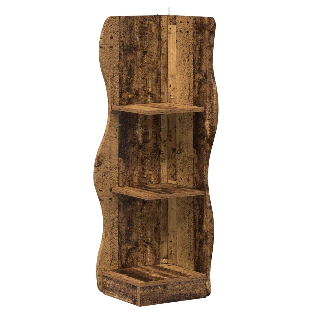 Eckregal mit Regal Altholz 34 x 33 x 102 cm Holzwerkstoff