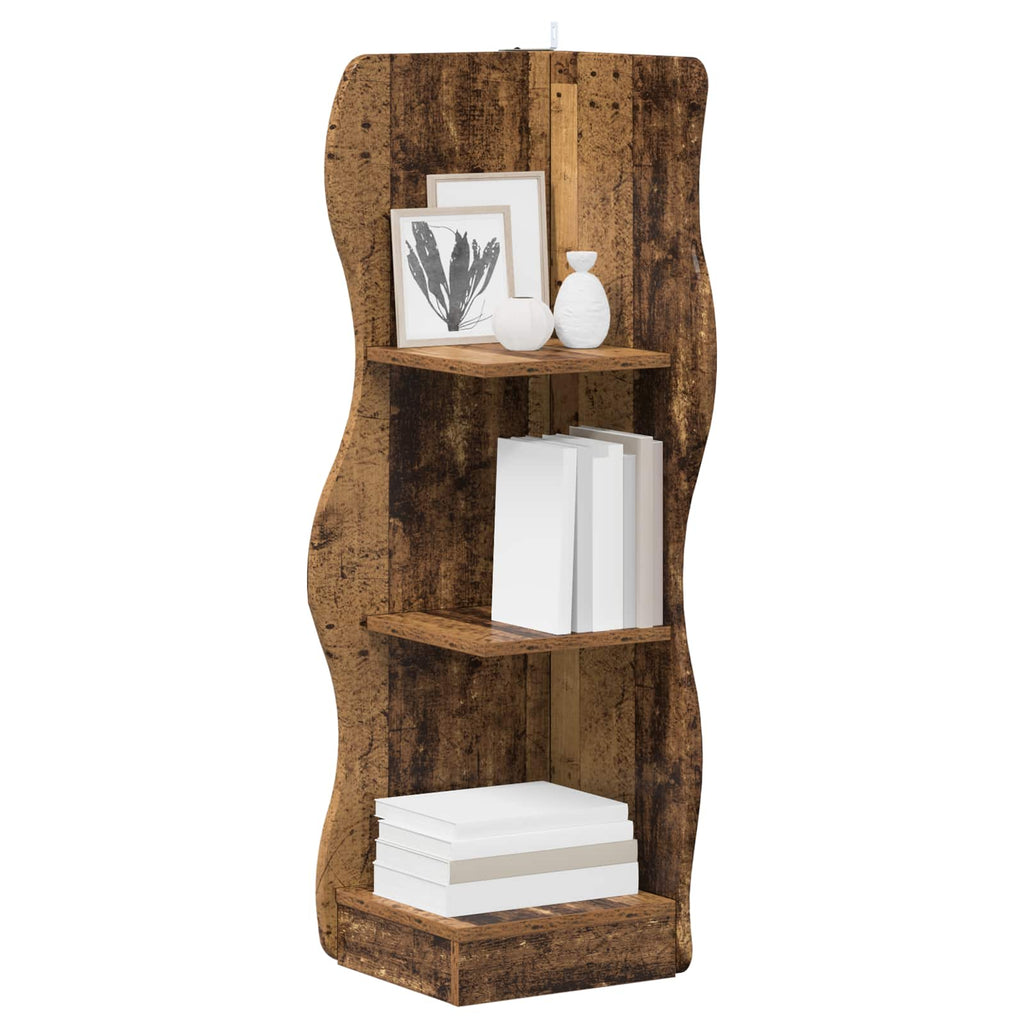 Eckregal mit Regal Altholz 34 x 33 x 102 cm Holzwerkstoff