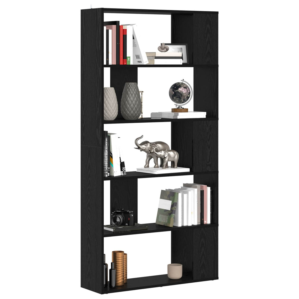 Bücherregal Schwarz Eichen-Optik 80 x 24 x 159 cm Holzwerkstoff