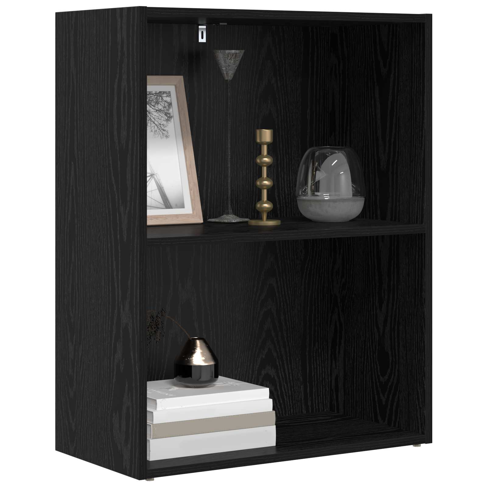 Bücherregal Schwarz Eichen-Optik 60 x 30 x 76.5 cm