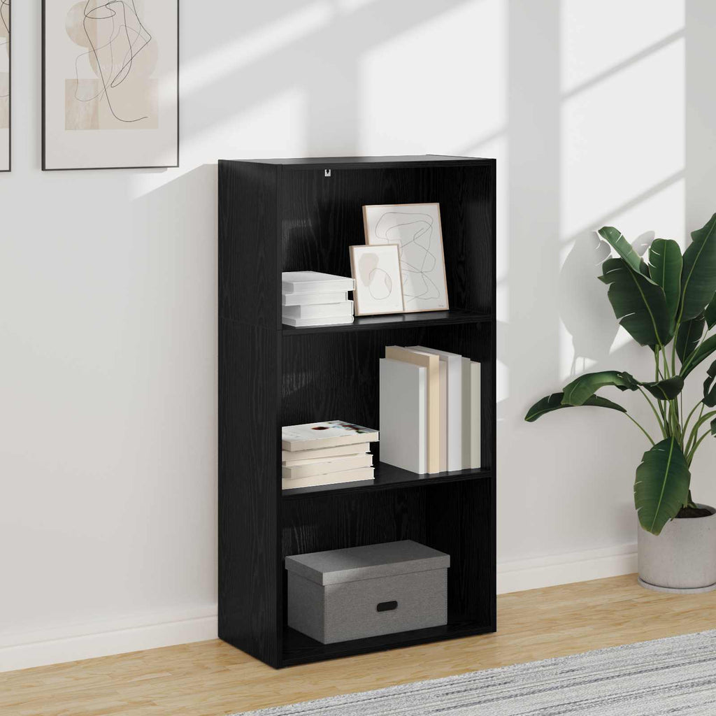 Bücherregal Schwarz Eichen-Optik 60 x 30 x 114 cm Holzwerkstoff