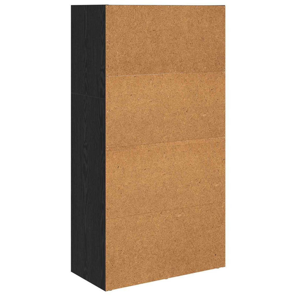 Bücherregal Schwarz Eichen-Optik 60 x 30 x 114 cm Holzwerkstoff