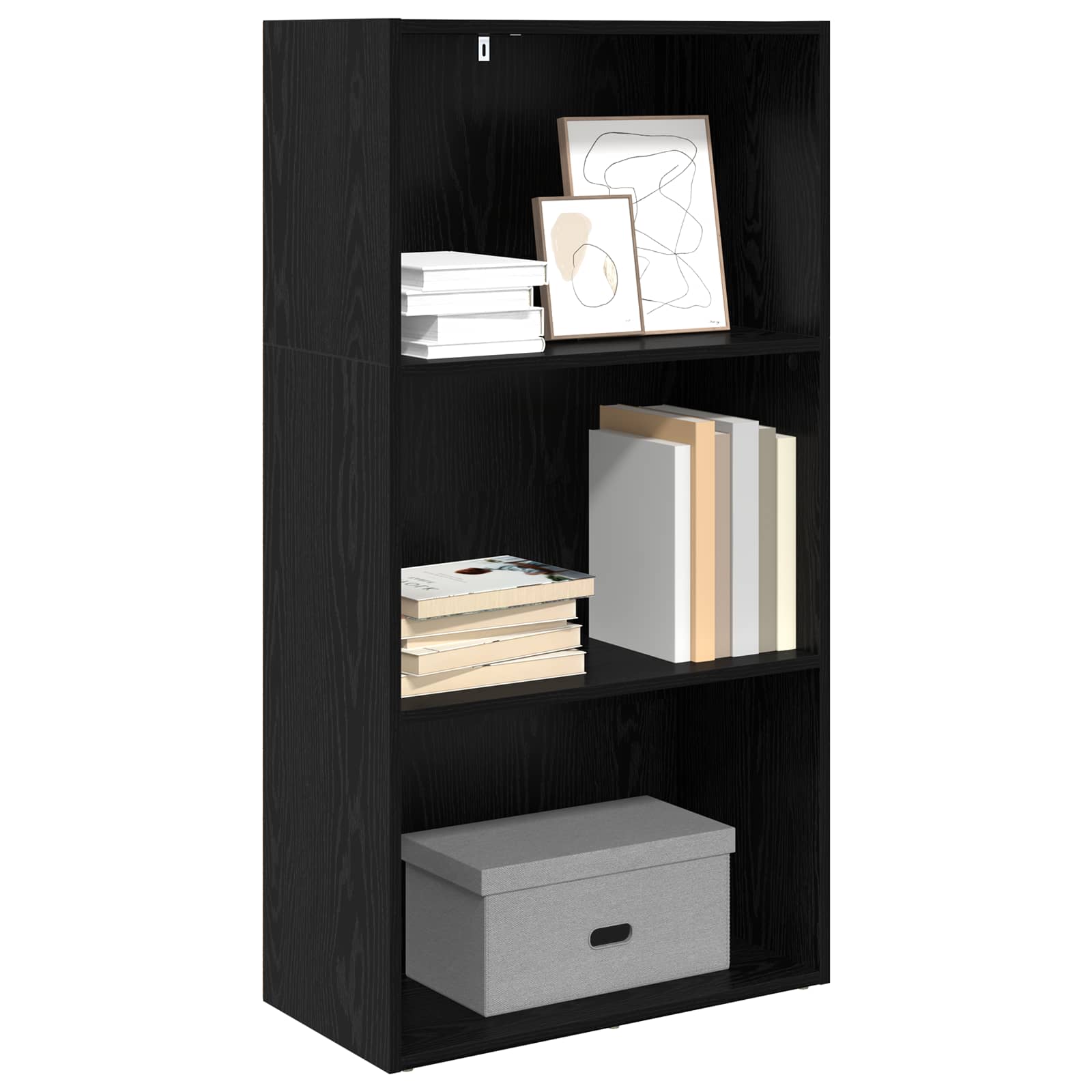 Bücherregal Schwarz Eichen-Optik 60 x 30 x 114 cm Holzwerkstoff