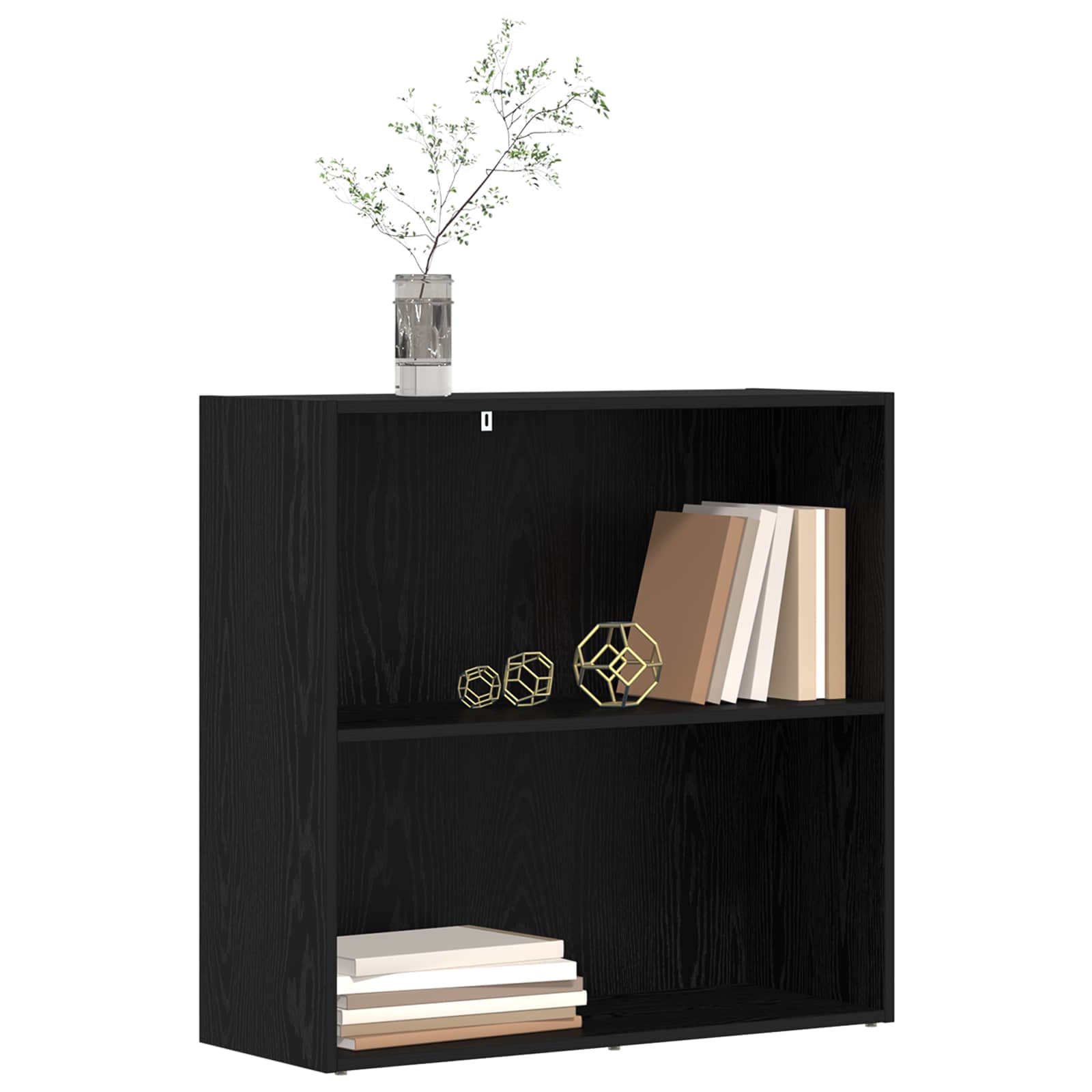 Bücherregal Schwarz Eichen-Optik 80 x 30 x 76,5 cm