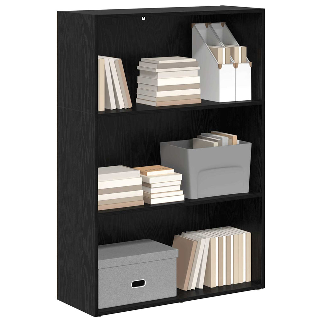 Bücherregal Schwarz Eichen-Optik 80 x 30 x 114 cm Holzwerkstoff