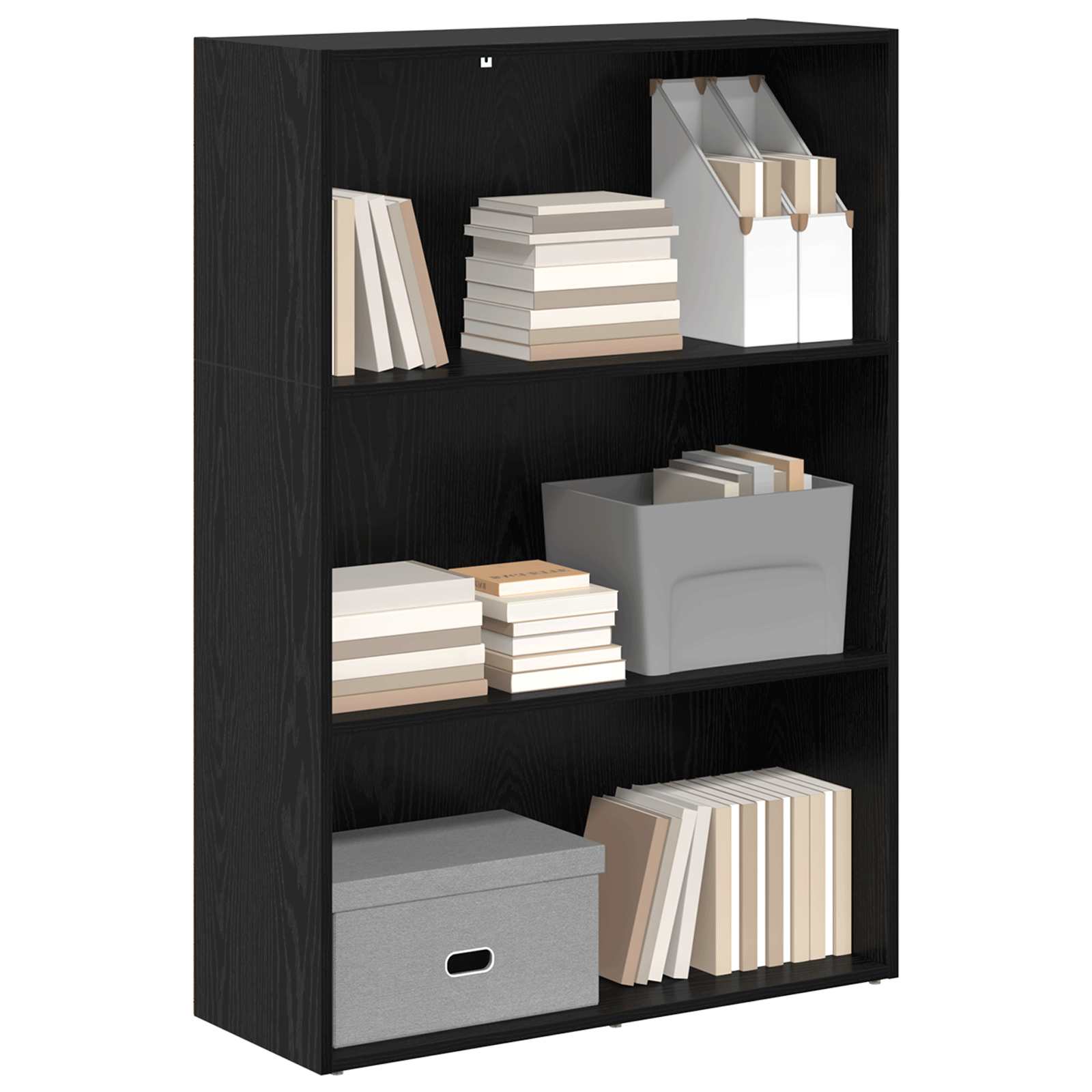 Bücherregal Schwarz Eichen-Optik 80 x 30 x 114 cm Holzwerkstoff