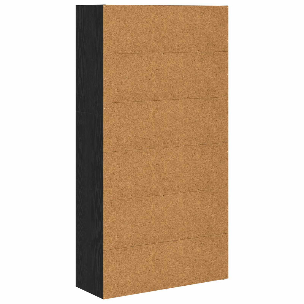 Freistehender Stauraum Schwarz Eichen-Optik 80 x 30 x 152 cm