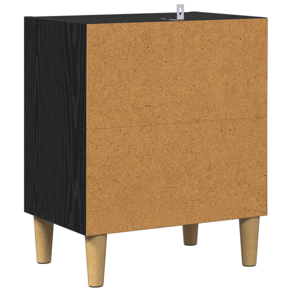 Bettschrank Schwarz Eichen-Optik 40 x 30 x 50 cm Holzwerkstoff