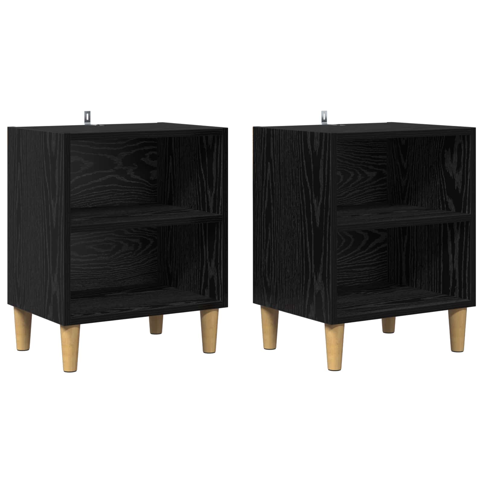Bettschrank 2 pcs Schwarz Eichen-Optik 40 x 30 x 50 cm