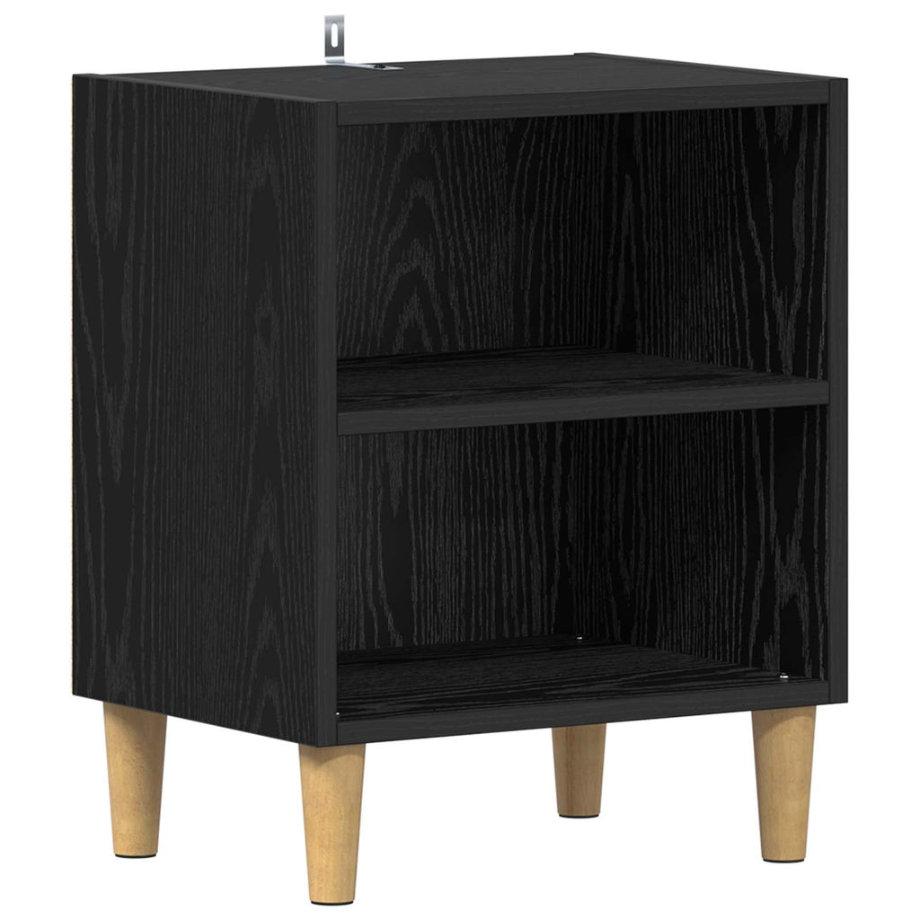 Bettschrank 2 pcs Schwarz Eichen-Optik 40 x 30 x 50 cm