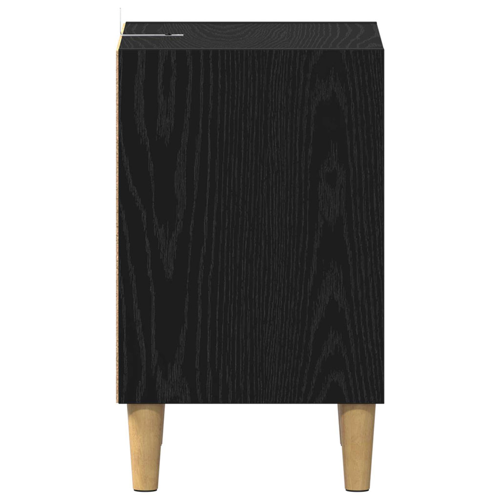 Bettschrank 2 pcs Schwarz Eichen-Optik 40 x 30 x 50 cm