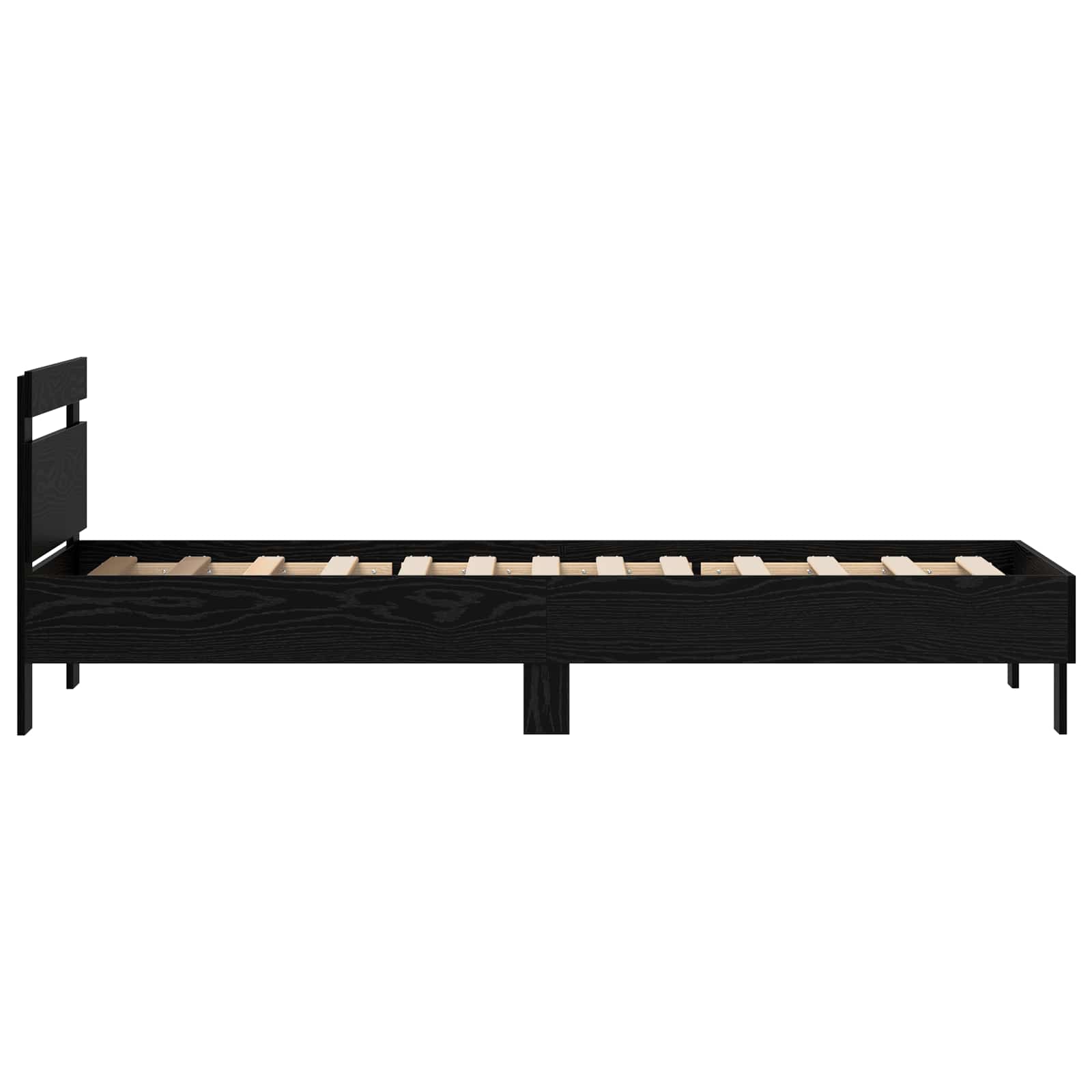 Bettrahmen Schwarz Eichen-Optik 75 x 190 cm Holzwerkstoff