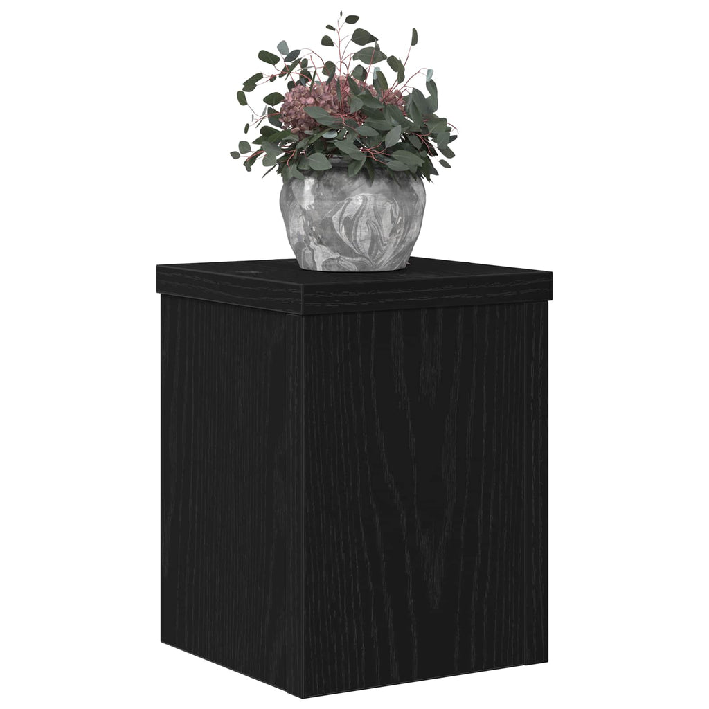 Pflanzenständer 2 pcs Schwarz Eichen-Optik 15 x 15 x 20 cm