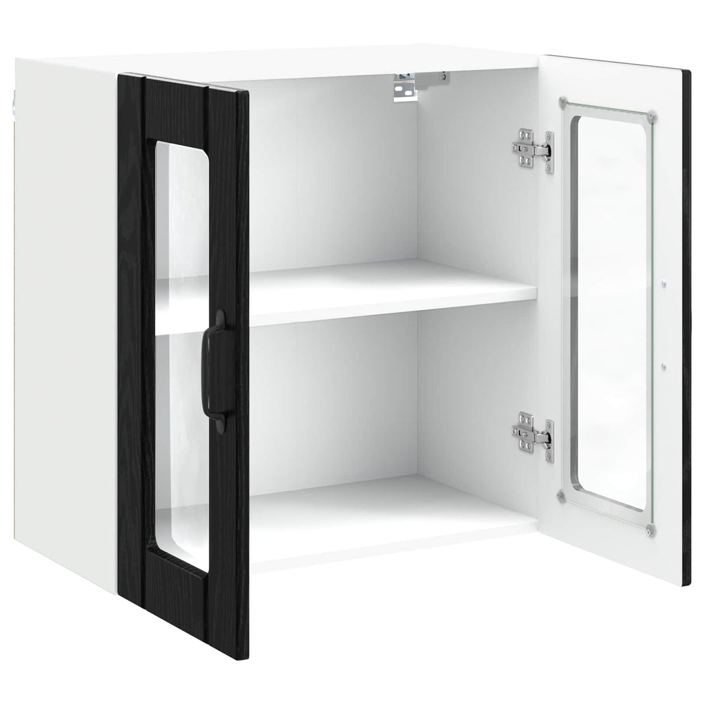 Wandglas-Schrank LUCCA Schwarze Eiche 60 x 31 x 60 cm