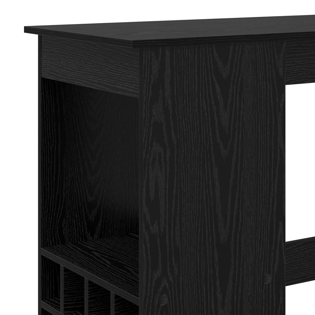 Bartisch mit Regal Schwarz Eichen-Optik 90 x 47,5 x 103,5 cm